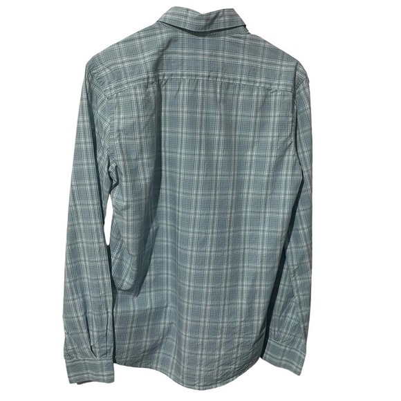 LACOSTE Blue & White Plaid Lightweight 100% Cotton Long Sleeve Button Down Top - Picture 5 of 5